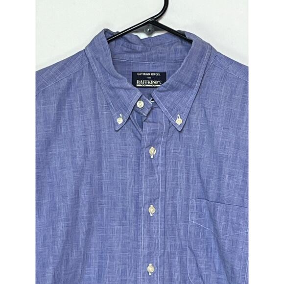 Gitman Bros Mens Size 18-36 Blue Plaid Button Front Long Sleeve Dress Shirt - Picture 8 of 8